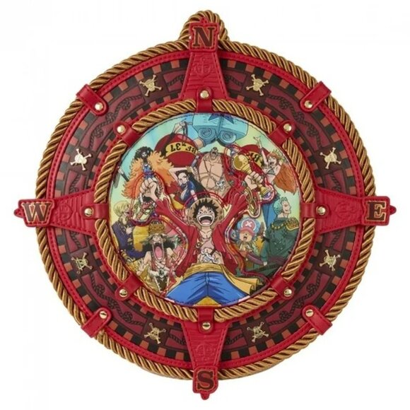 NWT Loungefly One Piece Compass-Shaped Mini Backpack & Monkey D. Luffy Wallet - Picture 1 of 8